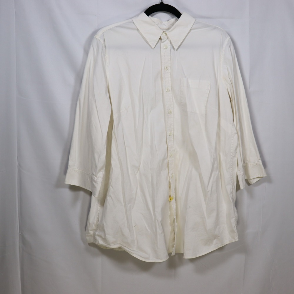 Michael Kors Button Down 18W White Womens Office Professional Top
